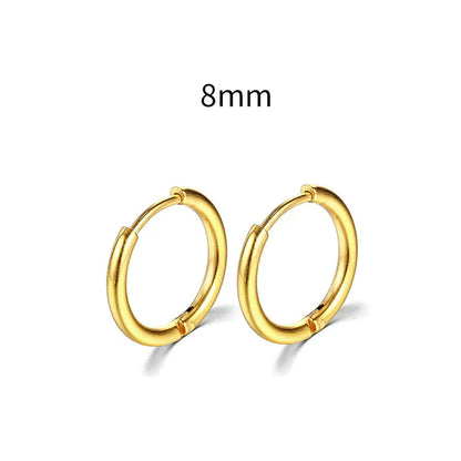 2025 Neue Einfache Edelstahl Gold Kleine Hoop Ohrringe für Frauen Männer Knorpel Ohr Piercing Schmuck Pendientes Hombre Mujer