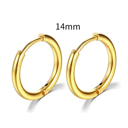 2025 Neue Einfache Edelstahl Gold Kleine Hoop Ohrringe für Frauen Männer Knorpel Ohr Piercing Schmuck Pendientes Hombre Mujer