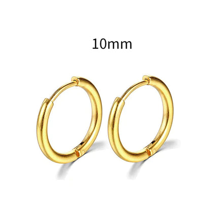 2025 Neue Einfache Edelstahl Gold Kleine Hoop Ohrringe für Frauen Männer Knorpel Ohr Piercing Schmuck Pendientes Hombre Mujer