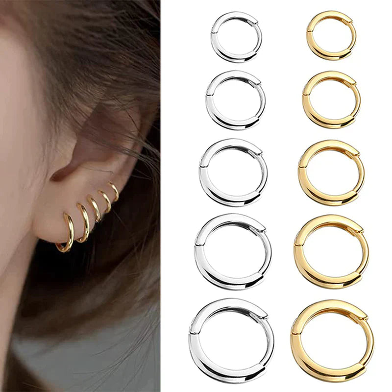 2025 Neue Einfache Edelstahl Gold Kleine Hoop Ohrringe für Frauen Männer Knorpel Ohr Piercing Schmuck Pendientes Hombre Mujer