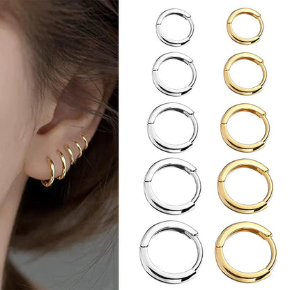 2025 Neue Einfache Edelstahl Gold Kleine Hoop Ohrringe für Frauen Männer Knorpel Ohr Piercing Schmuck Pendientes Hombre Mujer
